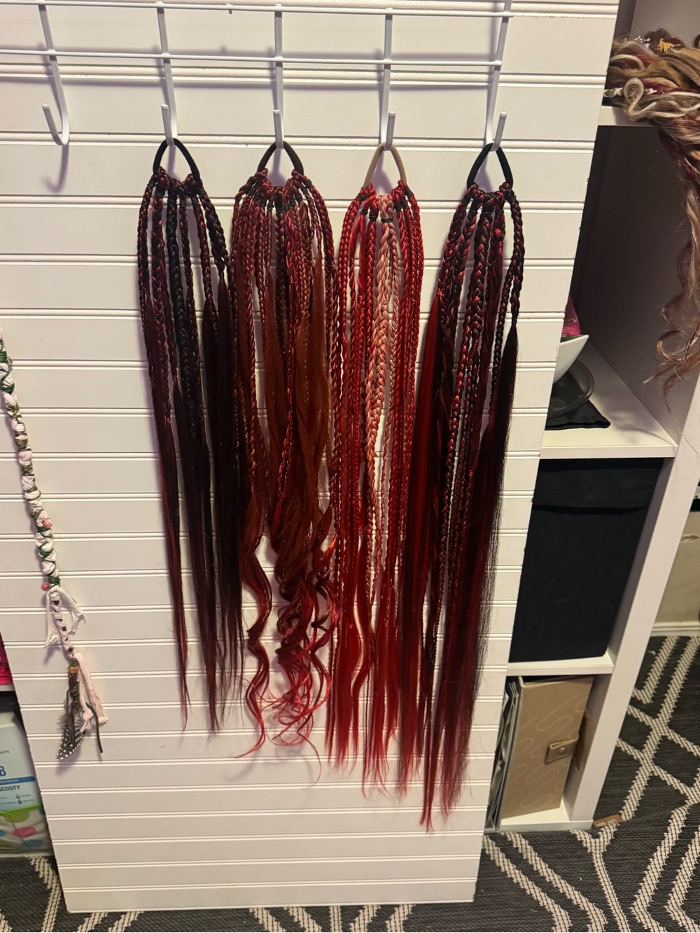 Red Ombre Braided Ponytail Extensions